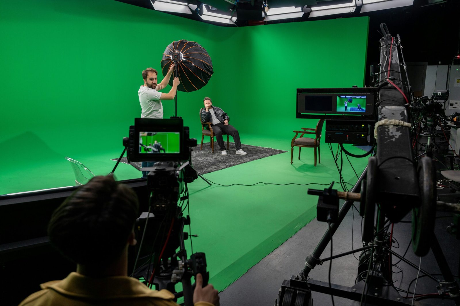 Professional cinema camera recording setup